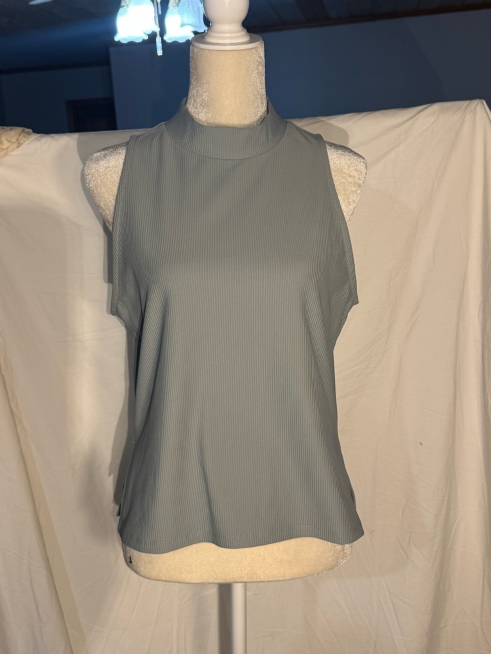 Old Navy Ribbed Mock-Neck Tank in Light Sage